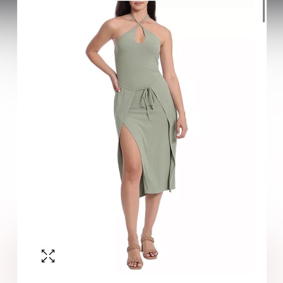 Avec Les Filles Dresses & Skirts - Avec Les Filles Halter Bodycon Midi Dress